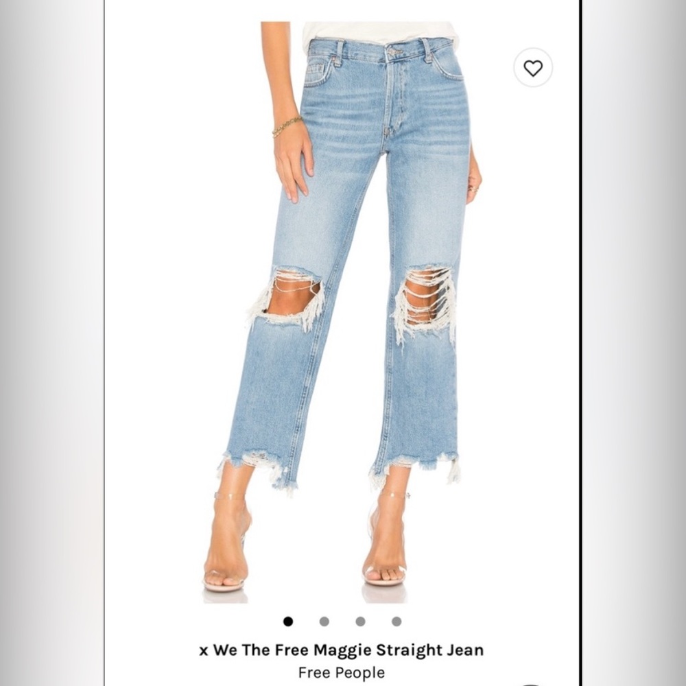 NWOT Free People Maggie Distressed Boyfriend Jeans